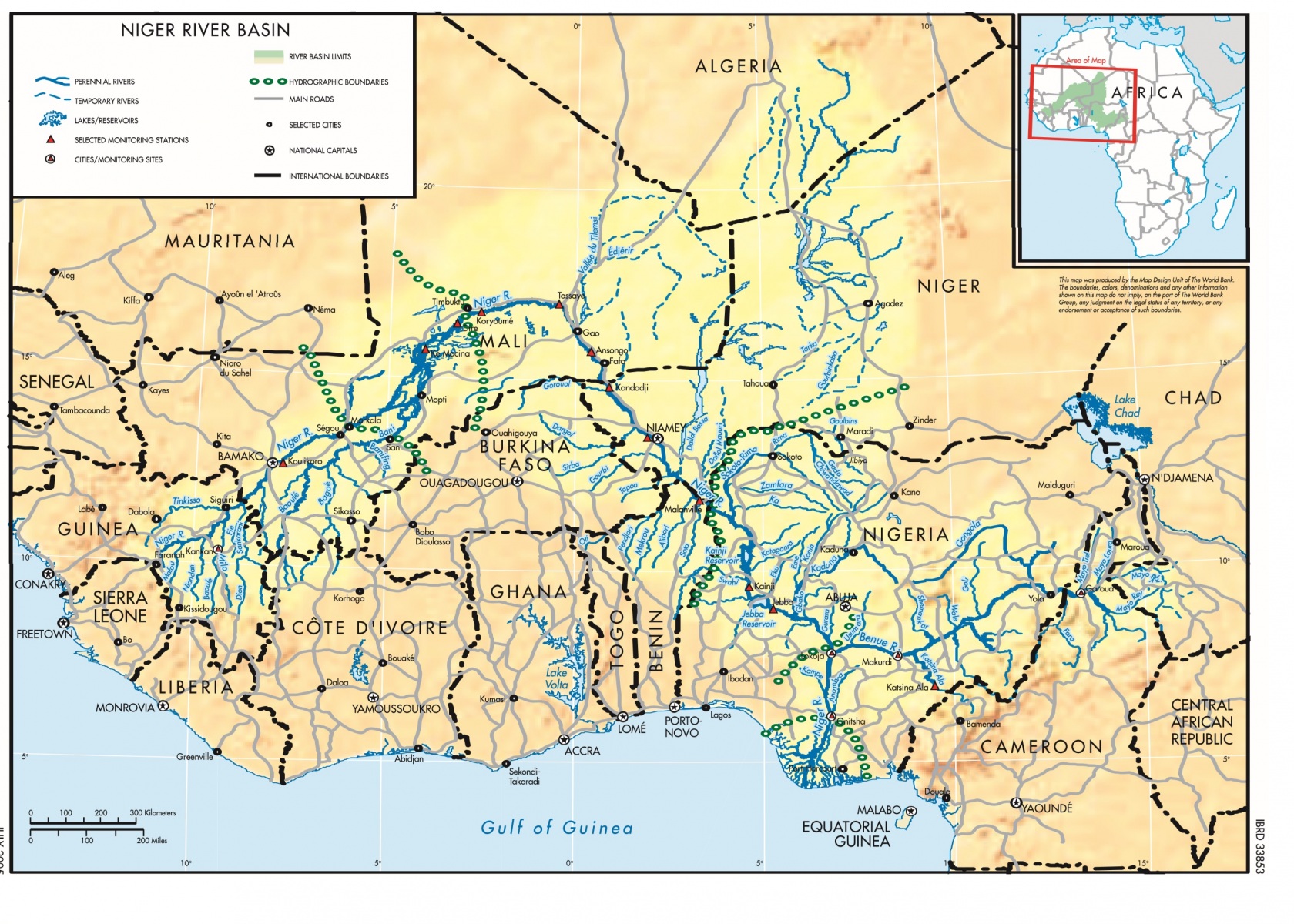 Река Бенуэ на карте Африки